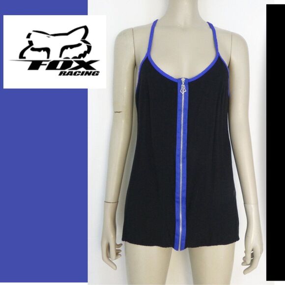 Vintage Fox Racing All The Way Zip Up Tank Top - Picture 1 of 12